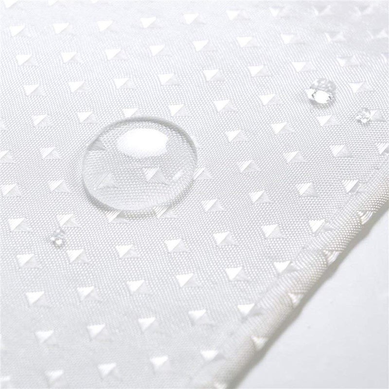 Riyidecor Clawfoot Tub Waffle 180 Inch Shower Curtain All Wrap Around Extra Wide Round Freestanding Surround Oval Shower Curtain Polyester Bathroom Decor Fabric Panel 32-Pack Metal Shower Hooks - Image 4